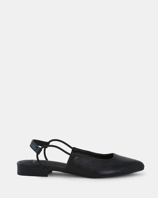 Image of Flats. Product name - Crotone Women's Casual Flat Closed BLACK Novo Casual in Black colour by brand - NOVO