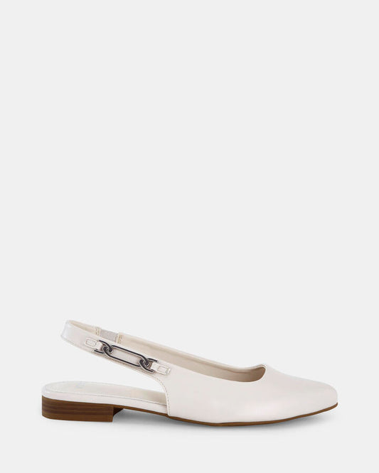 Image of Flats. Product name - Collegno Women's Casual Flat Closed CREAM Novo Casual in Cream colour by brand - NOVO