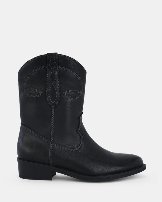 Image of Boots. Product name - Daigon Women's Boot Flat BLACK Novo Boots in Black colour by brand - NOVO