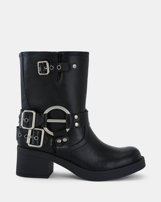 Image of Boots. Product name - Dafra Women's Boot Low-Mid Heel BLACK Novo Boots in Black colour by brand - NOVO