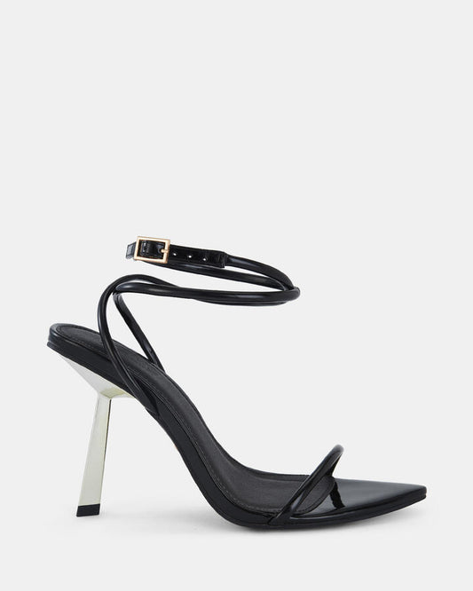 Image of Sandals. Product name - Purpose Mt Women's Strappy High Heel BLACK Novo Sandals in Black colour by brand - NOVO