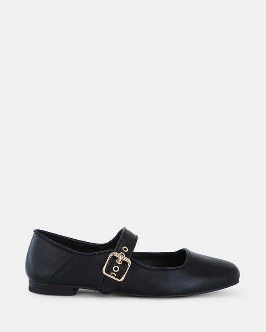 Image of Flats. Product name - Cesena Women's Casual Flat Closed BLACK Novo Casual in Black colour by brand - NOVO
