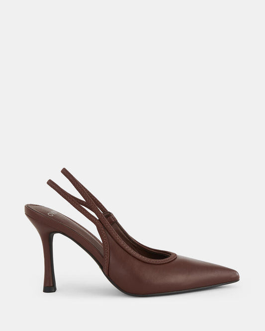 Image of Shoes. Product name - Ianthe Women's Court High Heel MILK CHOCOLATE Novo Court in Milk Chocolate colour by brand - NOVO
