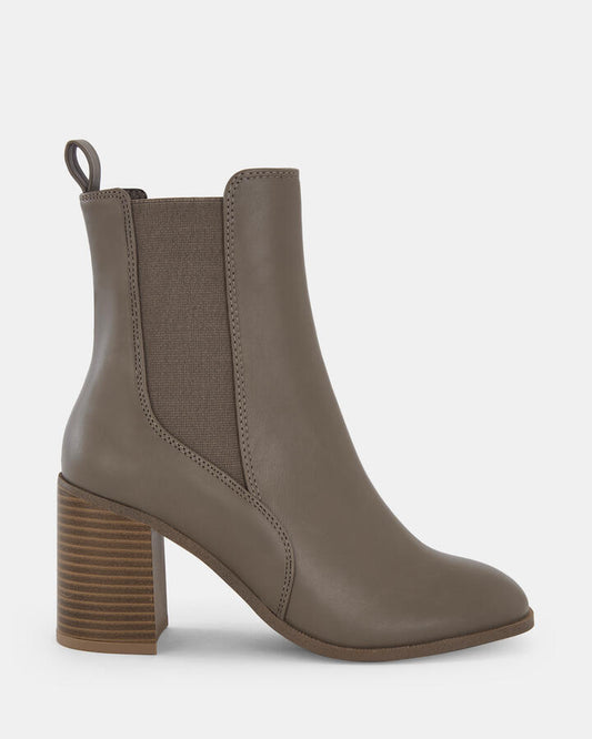 Image of Boots. Product name - Konnor Women's Boot High Heel TAUPE Novo Boots in Taupe colour by brand - NOVO