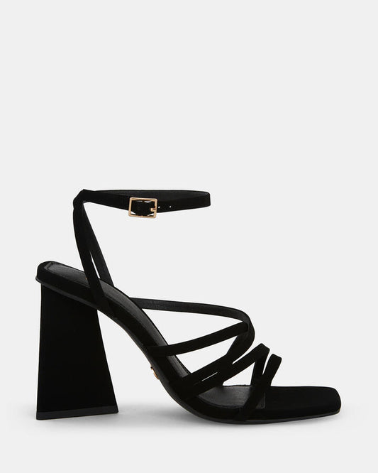 Image of Sandals. Product name - Lecia Women's Strappy High Heel BLACK Novo Sandals in Black colour by brand - NOVO