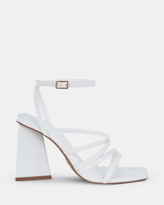 Image of Sandals. Product name - Lecia Women's Strappy High Heel WHITE Novo Sandals in White colour by brand - NOVO