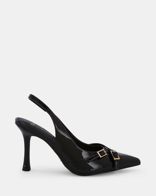 Image of Shoes. Product name - Iggi Women's Court High Heel Black Patent Novo Court in Black Patent colour by brand - NOVO