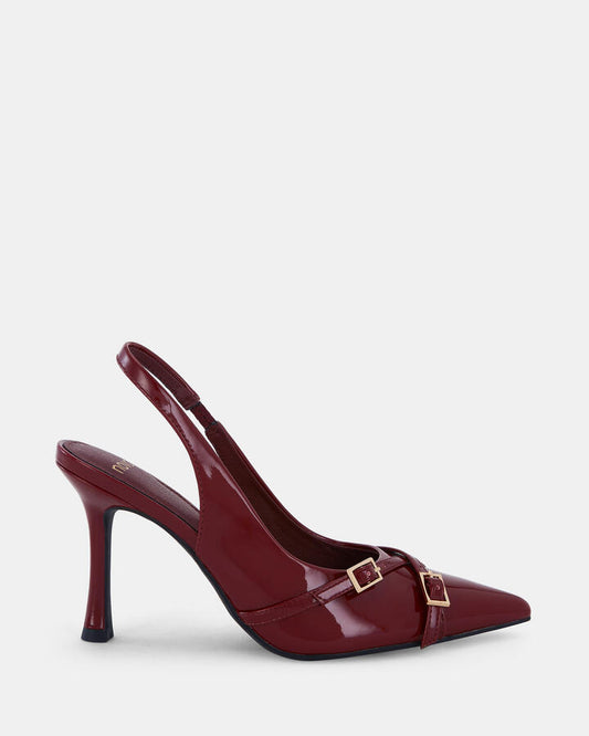 Image of Shoes. Product name - Iggi Women's Court High Heel DEEP RED PATENT Novo Court in Deep Red Patent colour by brand - NOVO