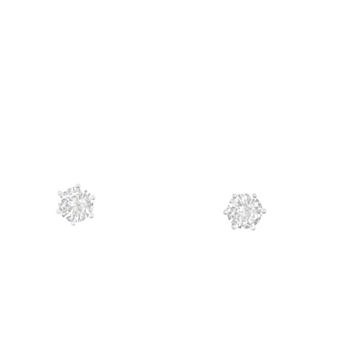 Image of Earrings. Productname: 8mm Stud Earrings with Cubic Zirconia in Sterling Silver in Silver colour by brand - Bevilles