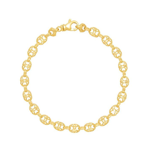Image of Bracelets. Productname: Athena 19cm Filigree Anchor Chain Bracelet in 9kt Yellow Gold in Gold colour by brand - Bevilles