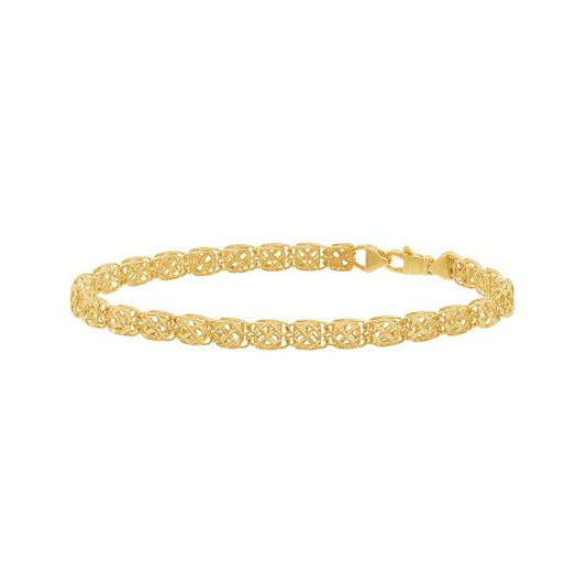 Image of Bracelets. Productname: Athena 19cm Square Elements Bracelet in 9kt Yellow Gold in Gold colour by brand - Bevilles