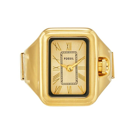 Image of Jewelry. Productname: Fossil Raquel Watch Ring Two-Hand Gold-Tone Stainless Steel ES5343 in Watch colour by brand - Fossil