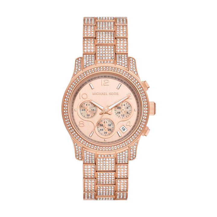 Image of Watches. Productname: Michael Kors Runway Chronograph Rose Gold-Tone Stainless Steel Watch MK7481 in Watch colour by brand - Michael Kors