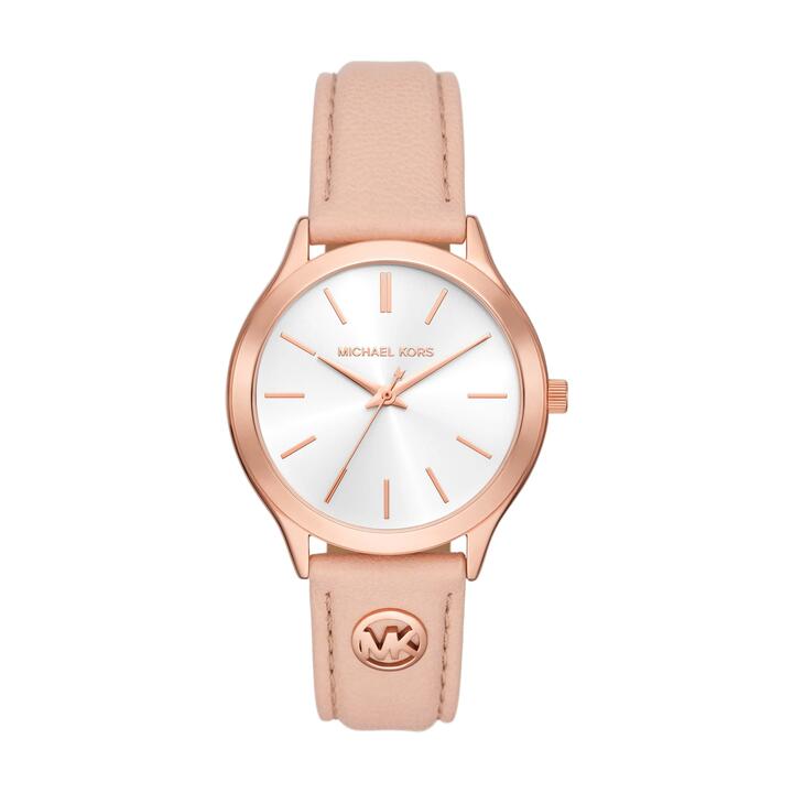 Image of Watches. Productname: Michael Kors Slim Runway Three-Hand Blush Leather Watch MK7467 in Watch colour by brand - Michael Kors