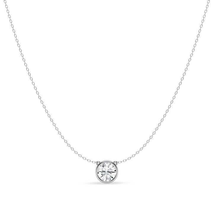 Image of Charms. Product name - Mirage Slider Necklace with 2.00tw of Laboratory-Grown Diamonds in Sterling Silver and Platinum in colour by brand - Bevilles