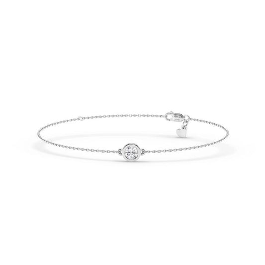 Image of Bracelets. Productname: Mirage Station Bracelet with 0.25ct of Laboratory-Grown Diamonds in Sterling Silver and Platinum in Diamond colour by brand - Bevilles