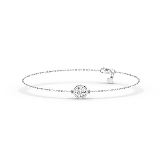 Image of Bracelets. Productname: Mirage Station Bracelet with 0.50ct of Laboratory-Grown Diamonds in Sterling Silver and Platinum in Diamond colour by brand - Bevilles