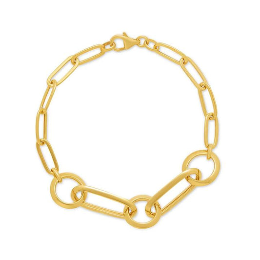 Image of Bracelets. Productname: Paperclip Bracelet in 9kt Yellow Gold in Gold colour by brand - Bevilles