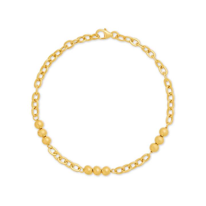 Image of Bracelets. Productname: Serene Bead Chain Bracelet 19cm in 9kt Yellow Gold in Gold colour by brand - Bevilles