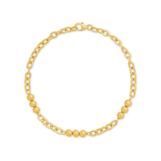 Image of Bracelets. Productname: Serene Bead Chain Bracelet 19cm in 9kt Yellow Gold in Gold colour by brand - Bevilles