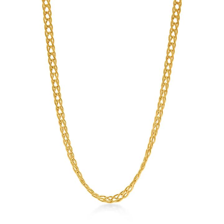 Image of Necklaces. Productname: Wheat Chain Necklace 45cm in 9kt Yellow Gold in Gold colour by brand - Bevilles