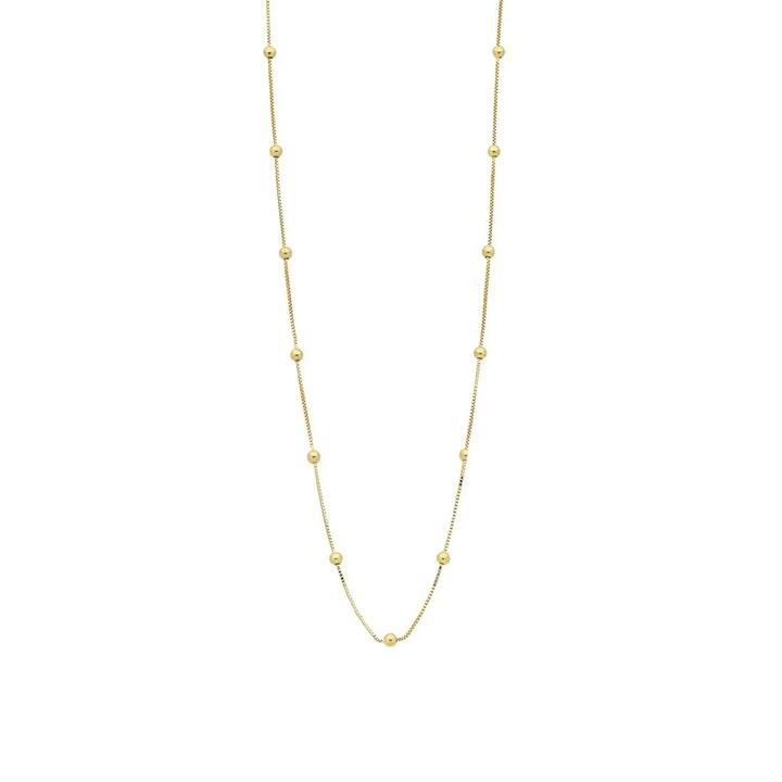 Image of Necklaces. Productname: 9kt Yellow Gold Silver Infused Chain And Ball Necklace 40cm in Gold colour by brand - Bevilles