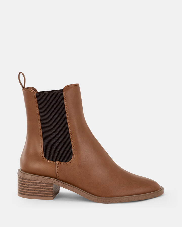 Image of Boots. Product name - Designation Women's Boot Low-Mid Heel TAN Novo Boots in Tan colour by brand - NOVO