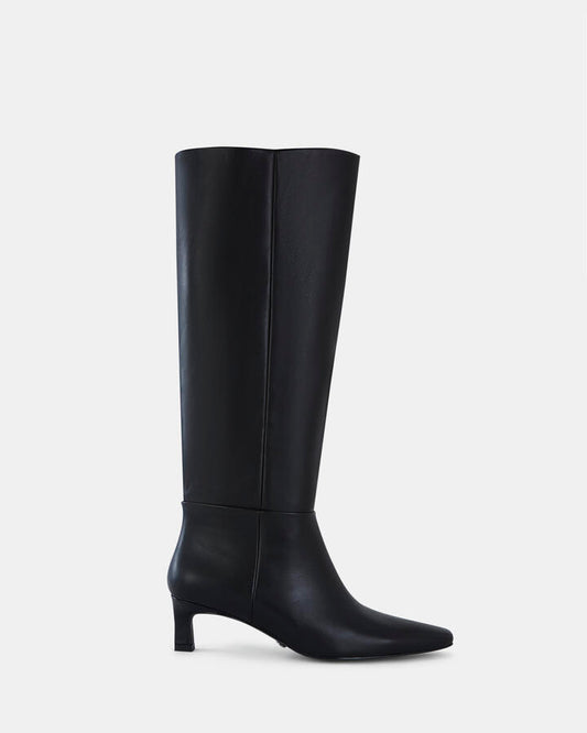 Image of Boots. Product name - Deliware Women's Boot Low-Mid Heel BLACK Novo Boots in Black colour by brand - NOVO