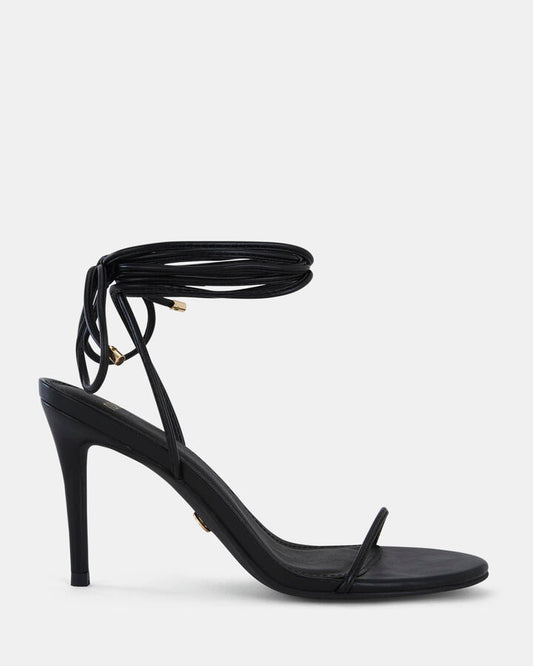 Image of Sandals. Product name - Mantova Women's Strappy High Heel BLACK Novo Sandals in Black colour by brand - NOVO