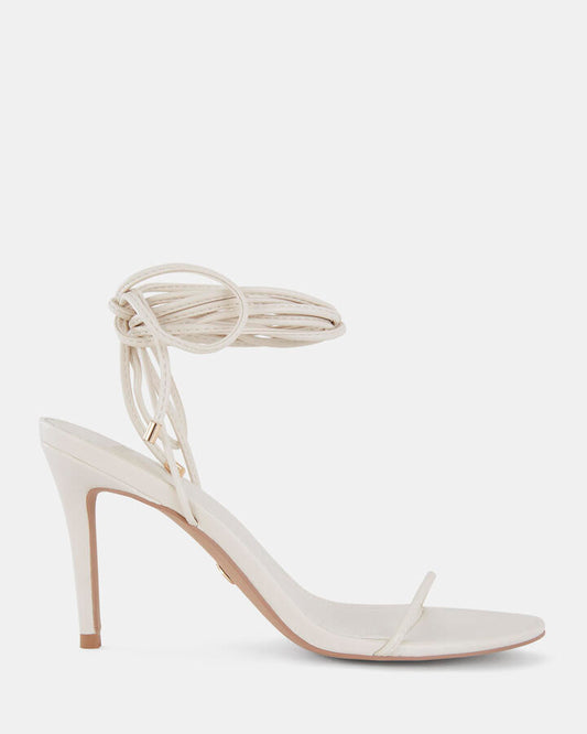 Image of Sandals. Product name - Mantova Women's Strappy High Heel CREAM Novo Sandals in Cream colour by brand - NOVO
