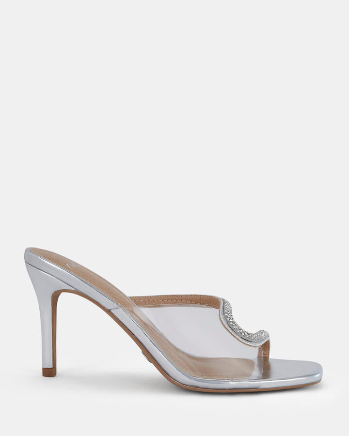 Image of Heels. Product name - Porsha Women's Evening Shoes SILVER Novo Evening in Silver colour by brand - NOVO