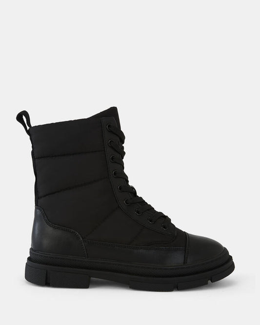 Image of Boots. Product name - Dimitri Women's Boot Flat BLACK Novo Boots in Black colour by brand - NOVO