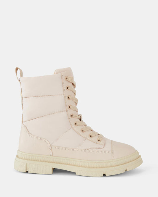 Image of Boots. Product name - Dimitri Women's Boot Flat BEIGE Novo Boots in Beige colour by brand - NOVO
