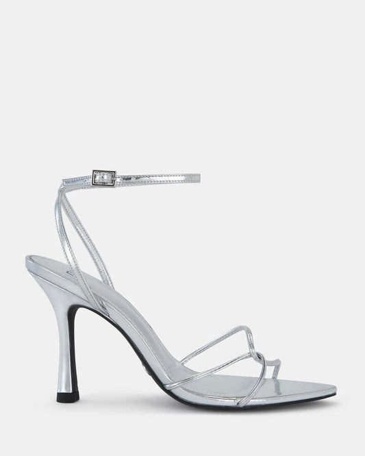 Image of Sandals. Product name - Madesimo Women's Strappy High Heel METALLIC Novo Sandals in Metallic colour by brand - NOVO