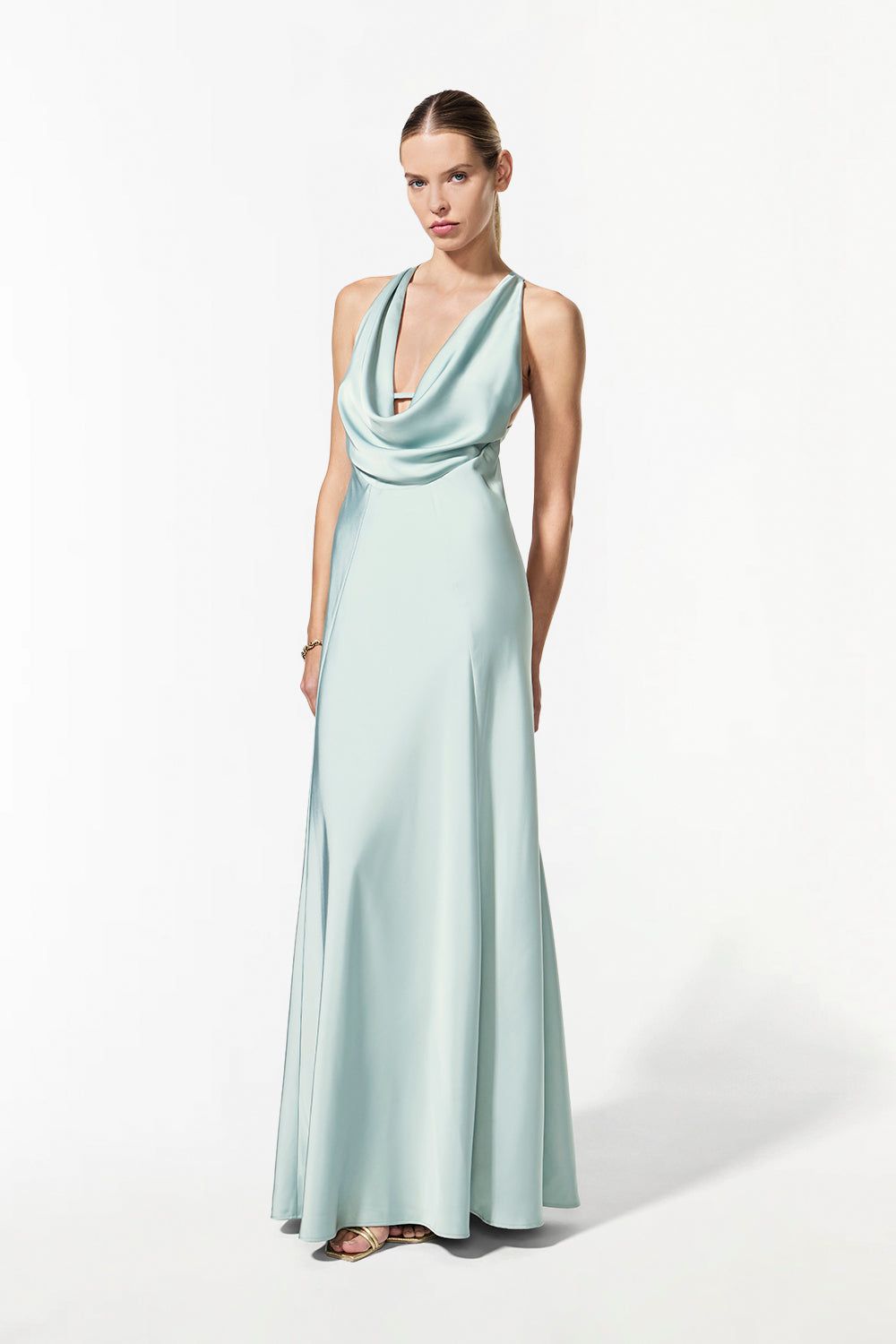 Charmed Cowl Slip Dress (Minted Sage)