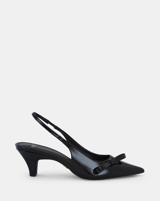 Image of Shoes. Product name - Ingarie Women's Court Low Heel Black Patent Novo Court in Black Patent colour by brand - NOVO