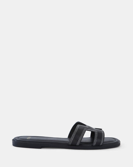 Image of Sandals. Product name - Sachie Women's Thongs BLACK/WHITE Novo Thongs in Black/White colour by brand - NOVO