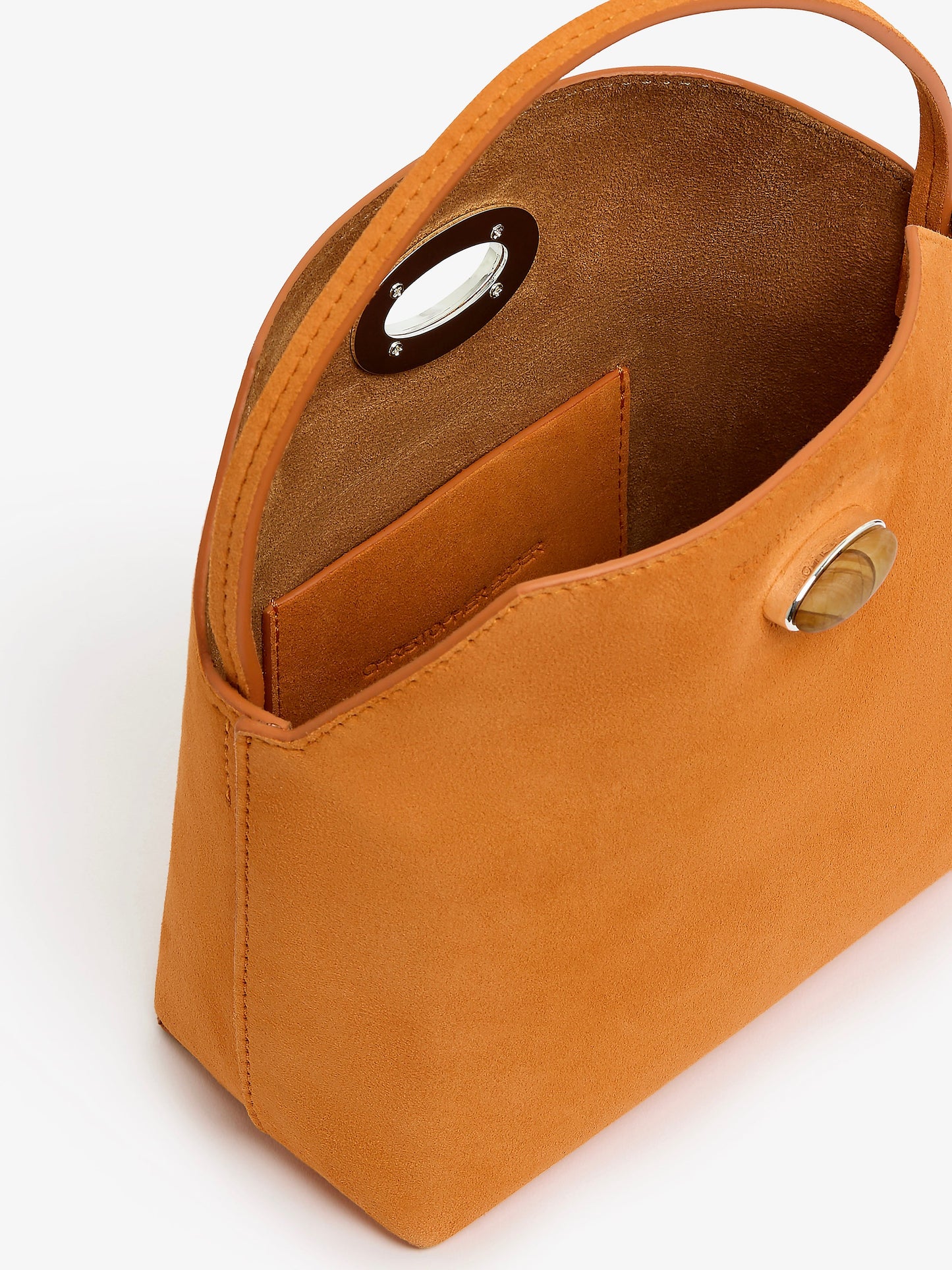 CHRISTOPHER ESBER Turnlock Suede Mini Bag (Orange)