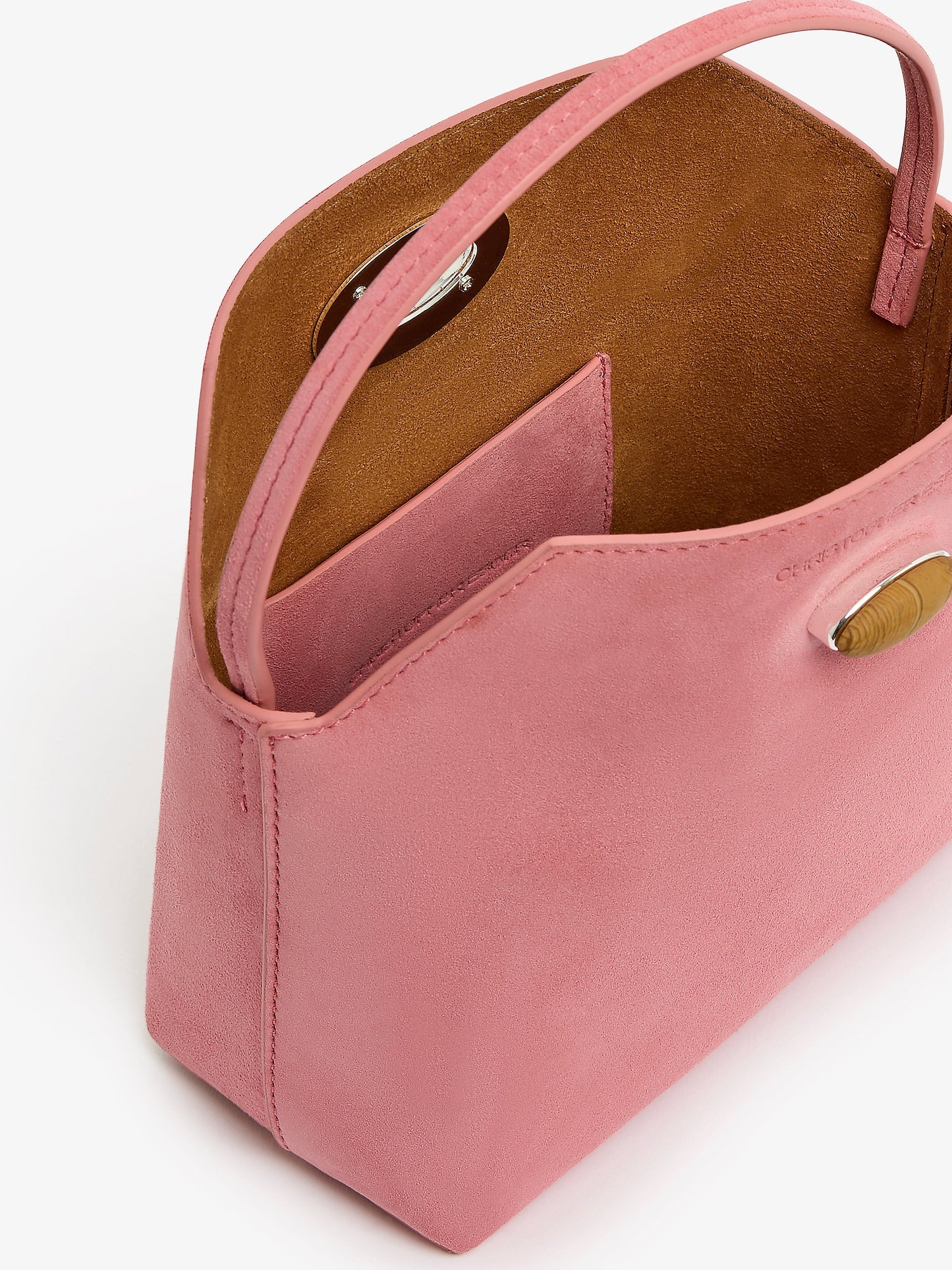 CHRISTOPHER ESBER Turnlock Suede Mini Bag (Bubblegum)