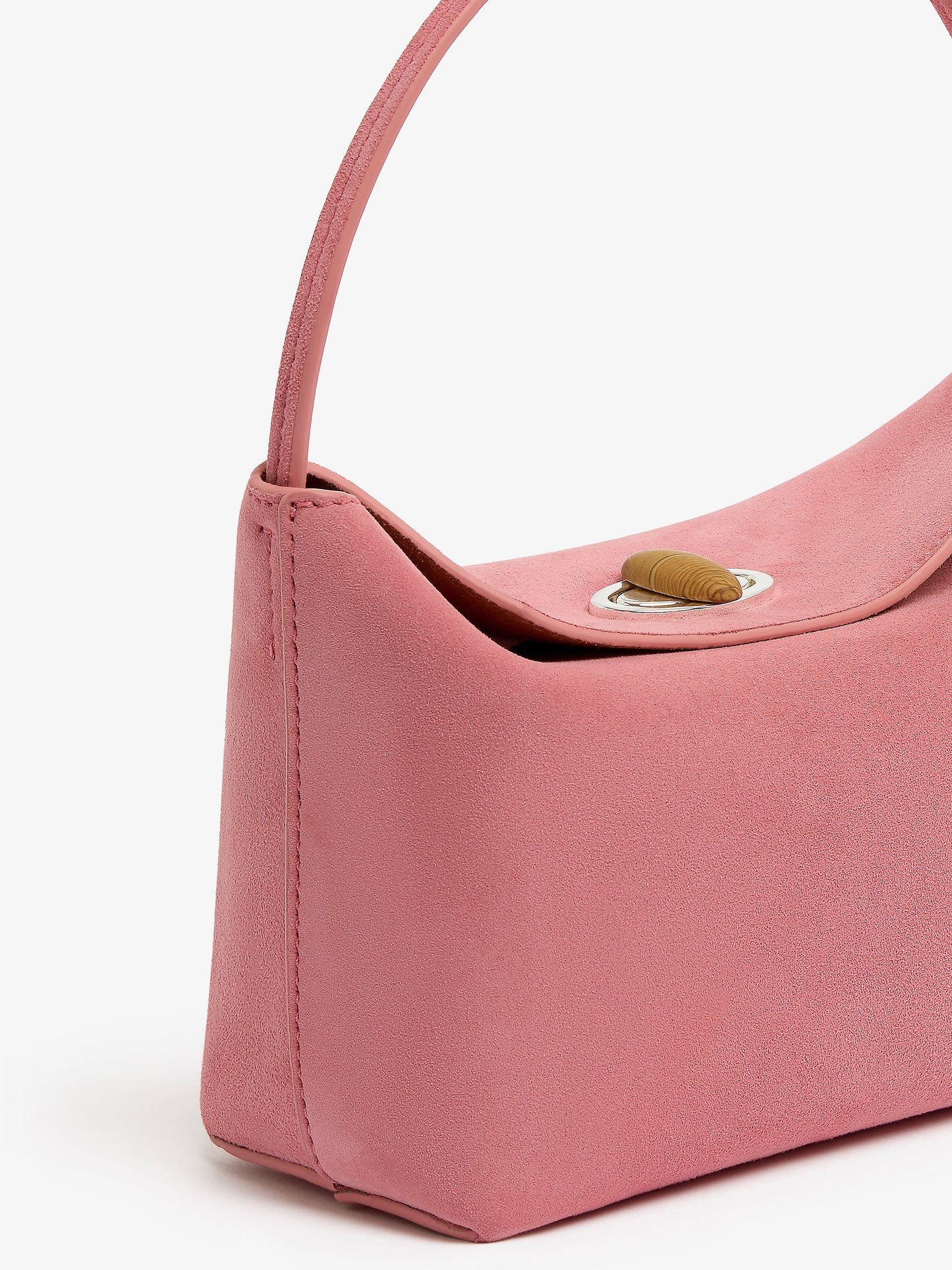 CHRISTOPHER ESBER Turnlock Suede Mini Bag (Bubblegum)
