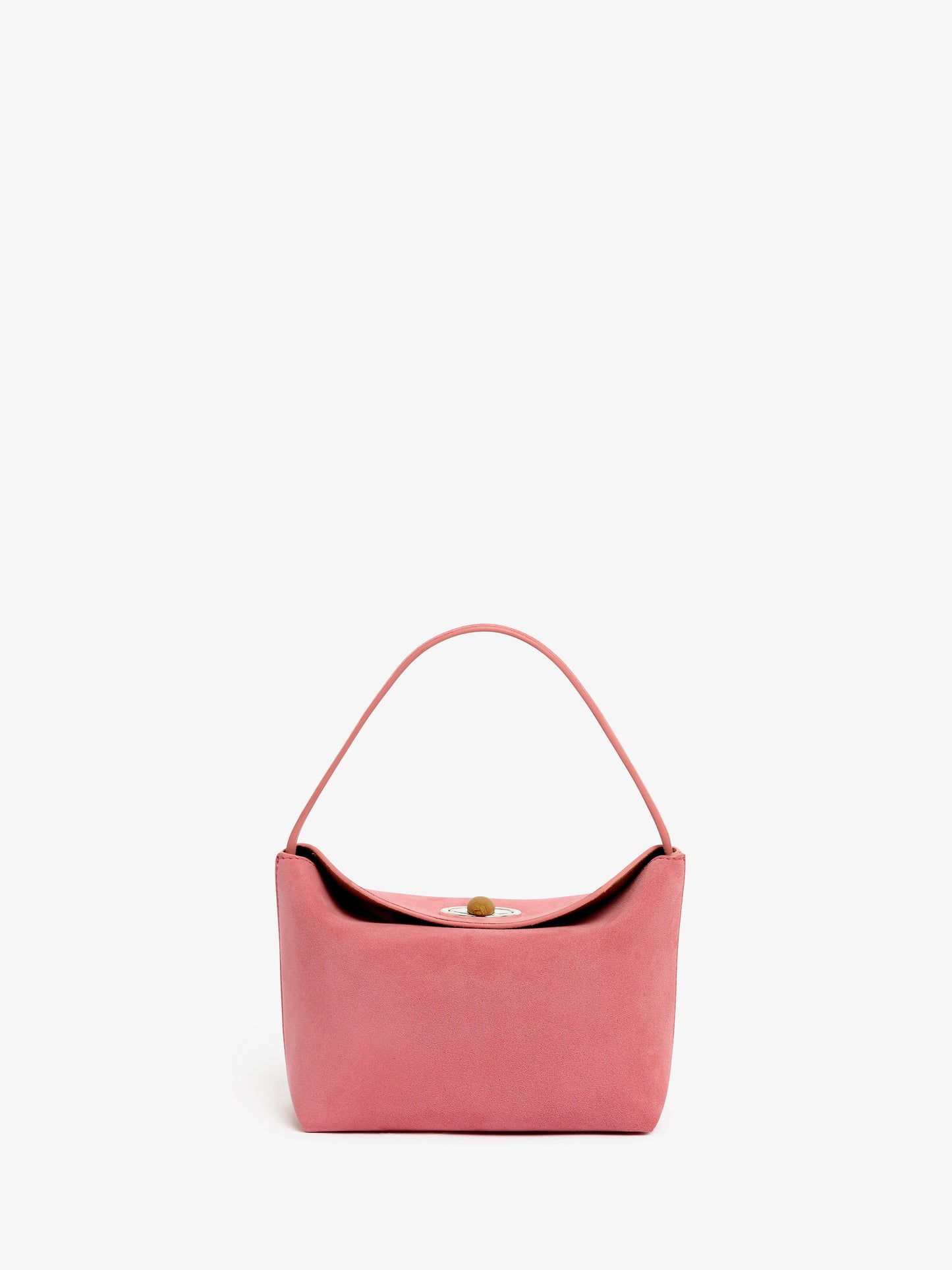 Image of Bags. Productname: CHRISTOPHER ESBER Turnlock Suede Mini Bag in Bubblegum colour by brand - CHRISTOPHER ESBER