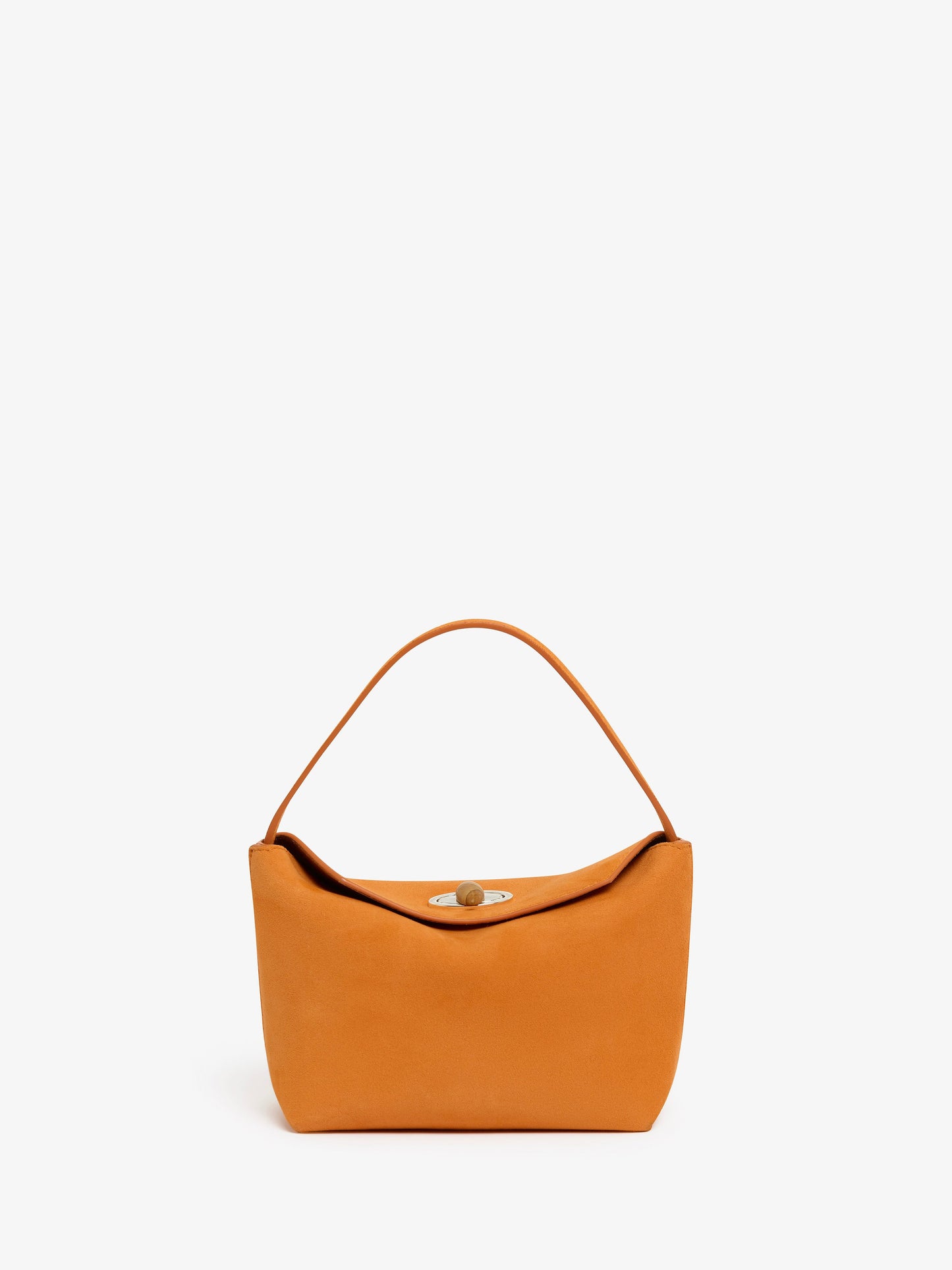 Image of Bags. Productname: CHRISTOPHER ESBER Turnlock Suede Mini Bag in Orange colour by brand - CHRISTOPHER ESBER