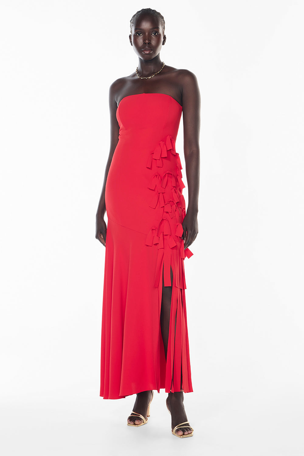 Image of Dresses. Productname: La Premiere Strapless Dress in RED colour by brand - Manning Cartell