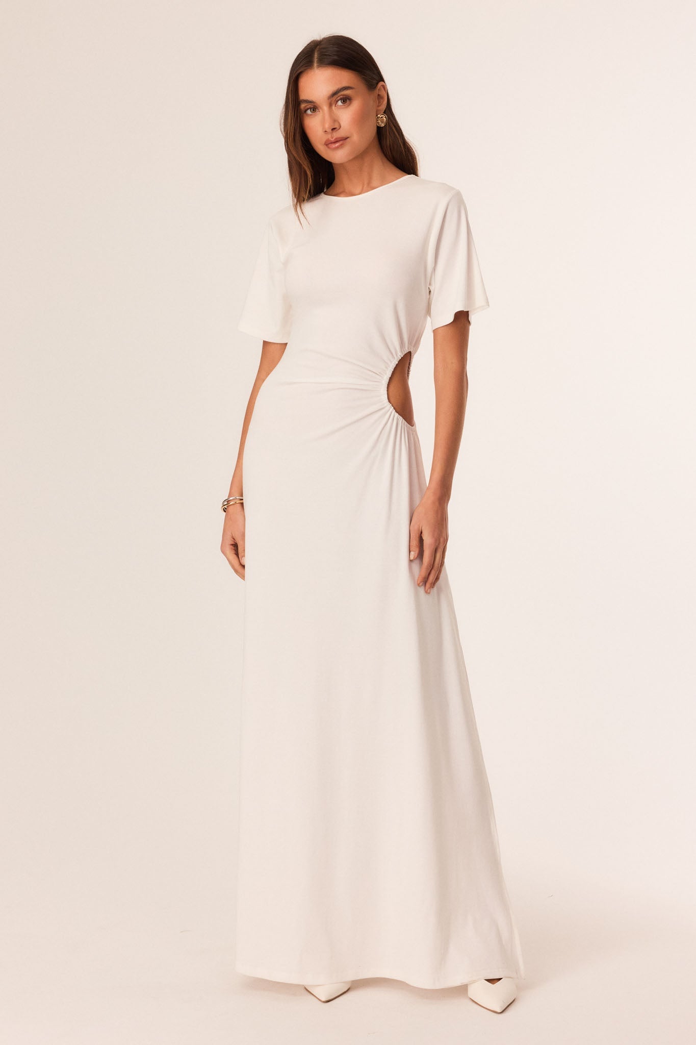 Image of Dresses. Productname: SNDYS MONOLA MAXI DRESS in Off White colour by brand - SNDYS
