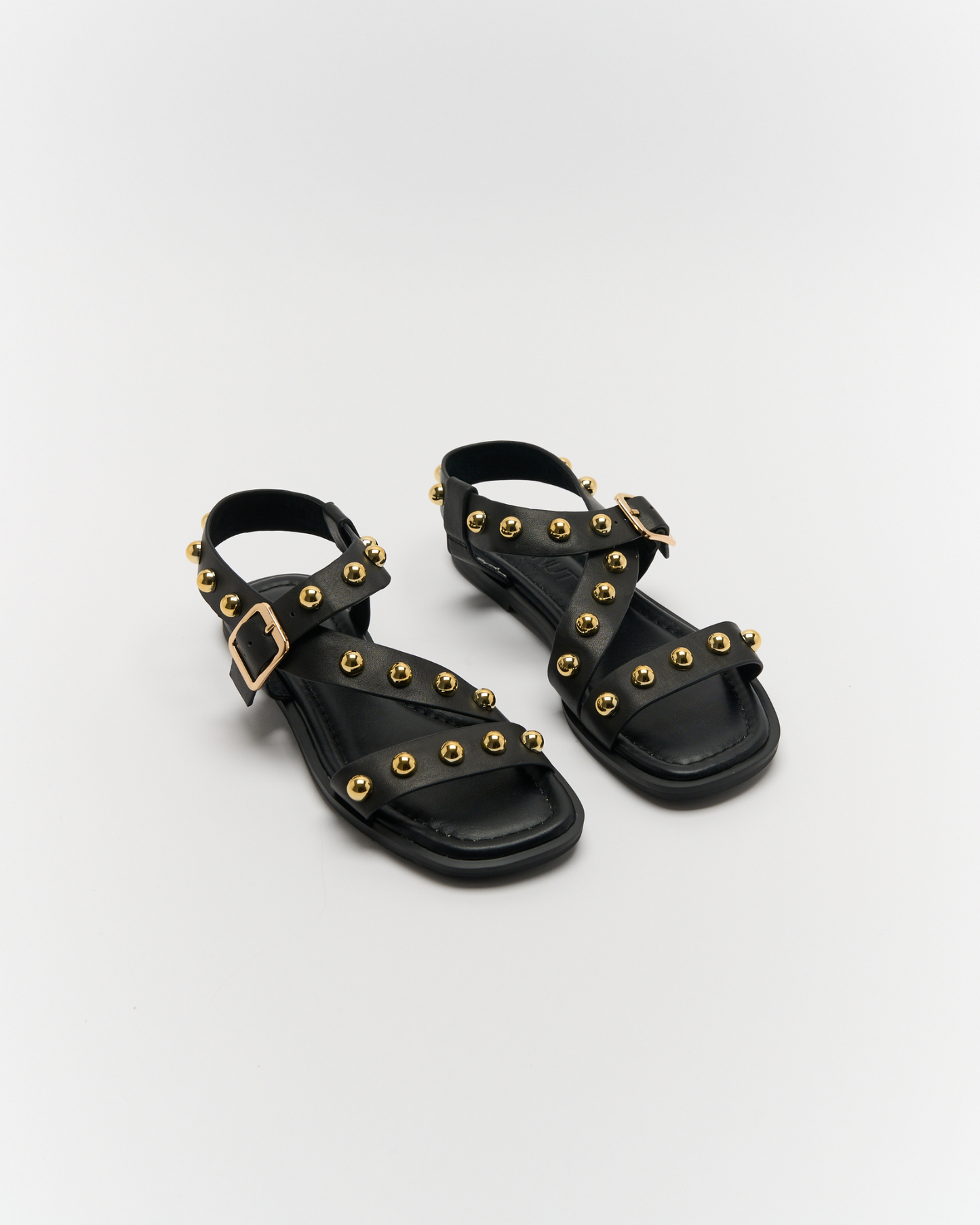 Walnut Melbourne Reid Leather Sandal (Black)