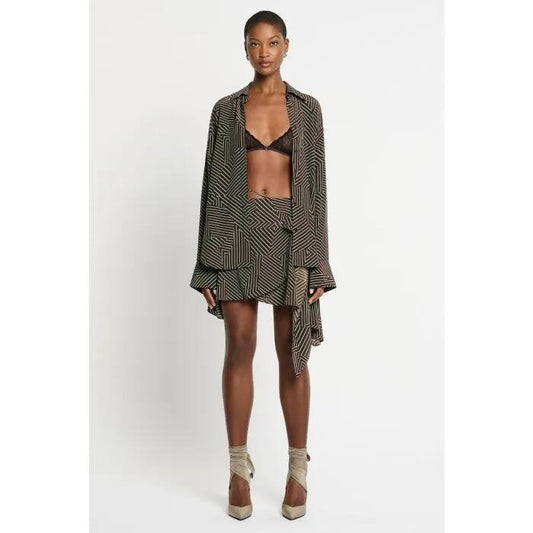 Image of a model wearing Skirts. Productname: Fiero Skirt in Stripe colour by brand - sass and bide