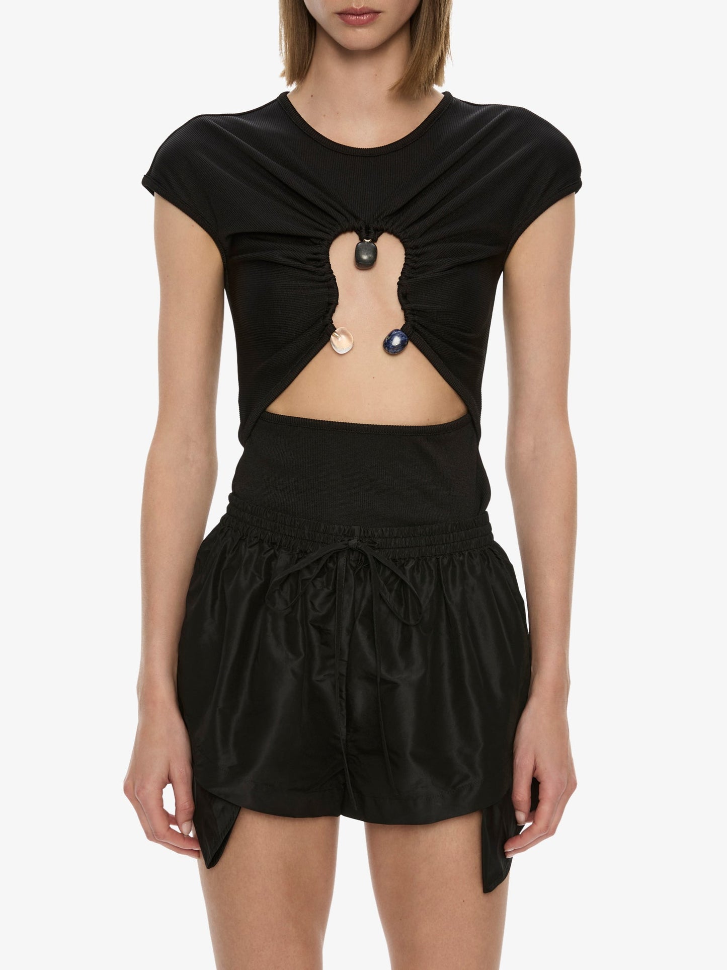 CHRISTOPHER ESBER Hiero Crystal Capped Tee (Black)
