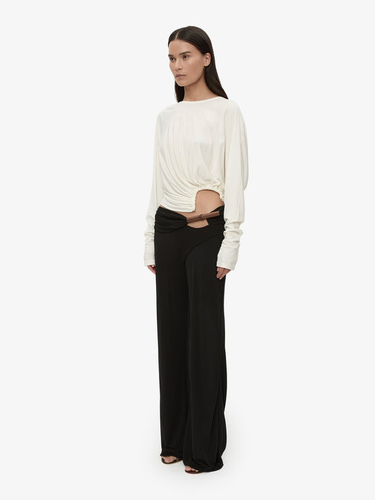 CHRISTOPHER ESBER Manto Long Sleeve Jersey Top (White)