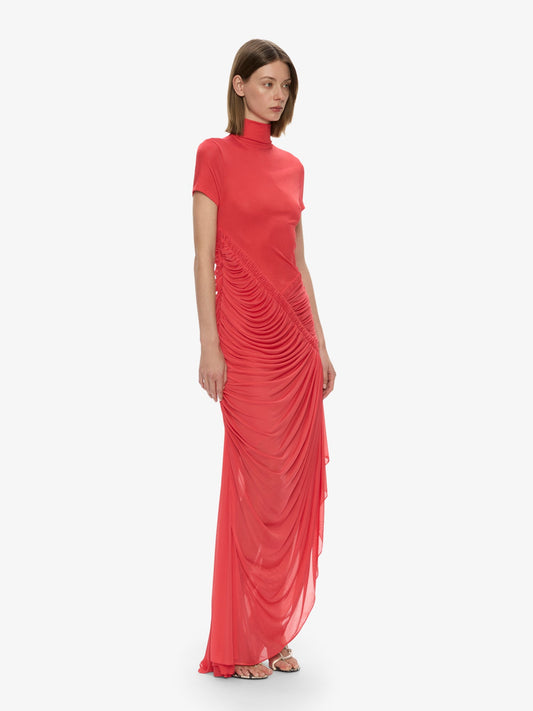 CHRISTOPHER ESBER Fusion Ruched Ripple Dress (Watermelon)