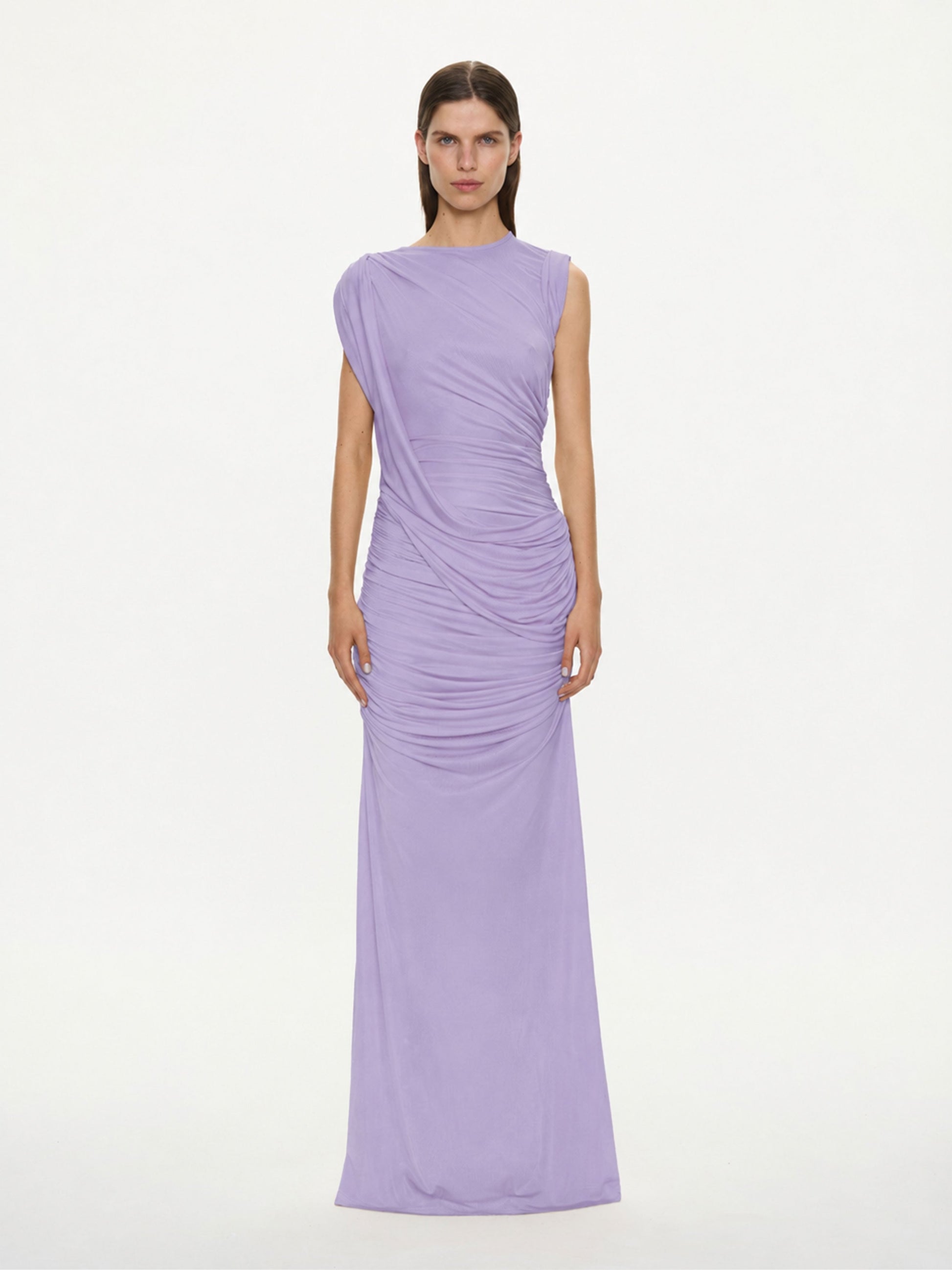 Image of Dresses. Product name - Verve Twisted Tank Dress in Lilac colour by brand - CHRISTOPHER ESBER